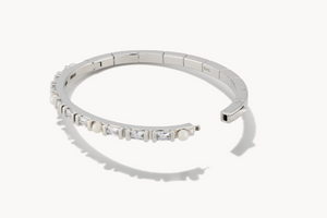 Gracie Bangle Rhodium White Mix M/L