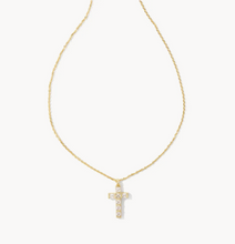 Load image into Gallery viewer, Kendra Scott Gracie Gold Cross In White Crystal

