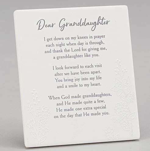 Granddaughter Meaningful Wall Plaque with Easel