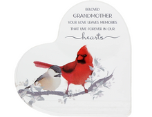 Load image into Gallery viewer, Grandmother Acrylic Heart Cardinal Plaque
