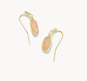 Grayson Drop Earring Gold Rose Quartz