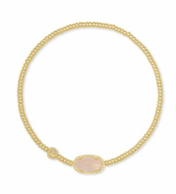 Grayson Stretch Bracelet Gold Rose Quartz