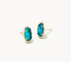 Kendra Scott Gold Grayson Stud Earrings In Teal Abalone