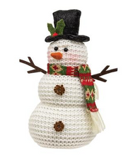 Load image into Gallery viewer, Green Nordic Knit Snowman Sitter Assorted 14 Inches High
