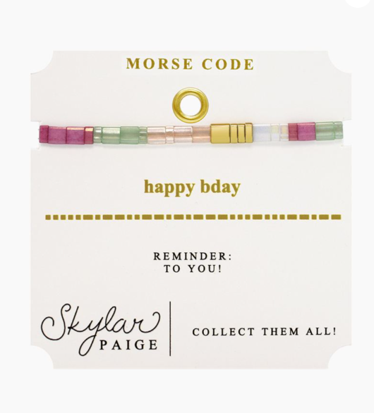 Happy B-Day Birthday Tila Morse Code Bracelet