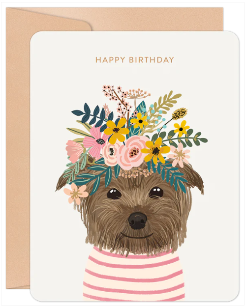 Happy Birthday Yorkie Card