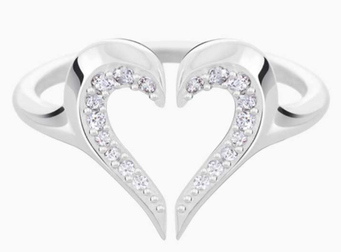 Sterling Silver Heart Silhouette Ring