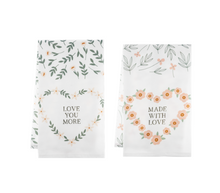 Load image into Gallery viewer, Heart Wreath Tea Towel- Love
