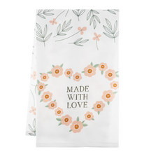 Load image into Gallery viewer, Heart Wreath Tea Towel- Love
