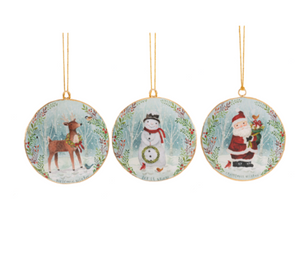 Holiday Metal Disc Ornaments