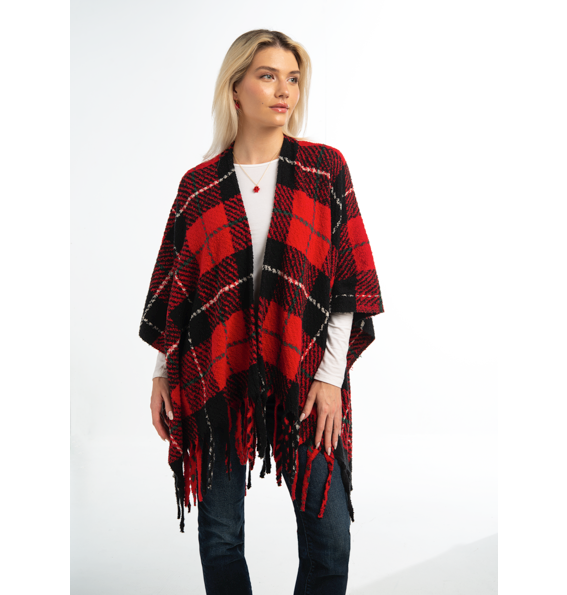 Holiday Plaid Wrap in Red