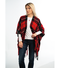 Load image into Gallery viewer, Holiday Plaid Wrap in Red
