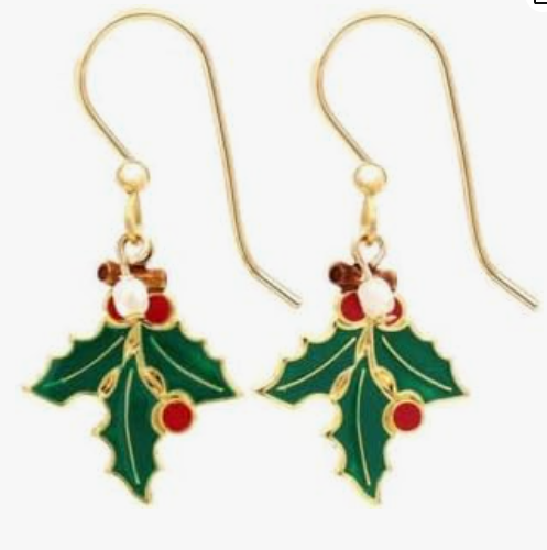 Holly Leaf and Berries Earrings