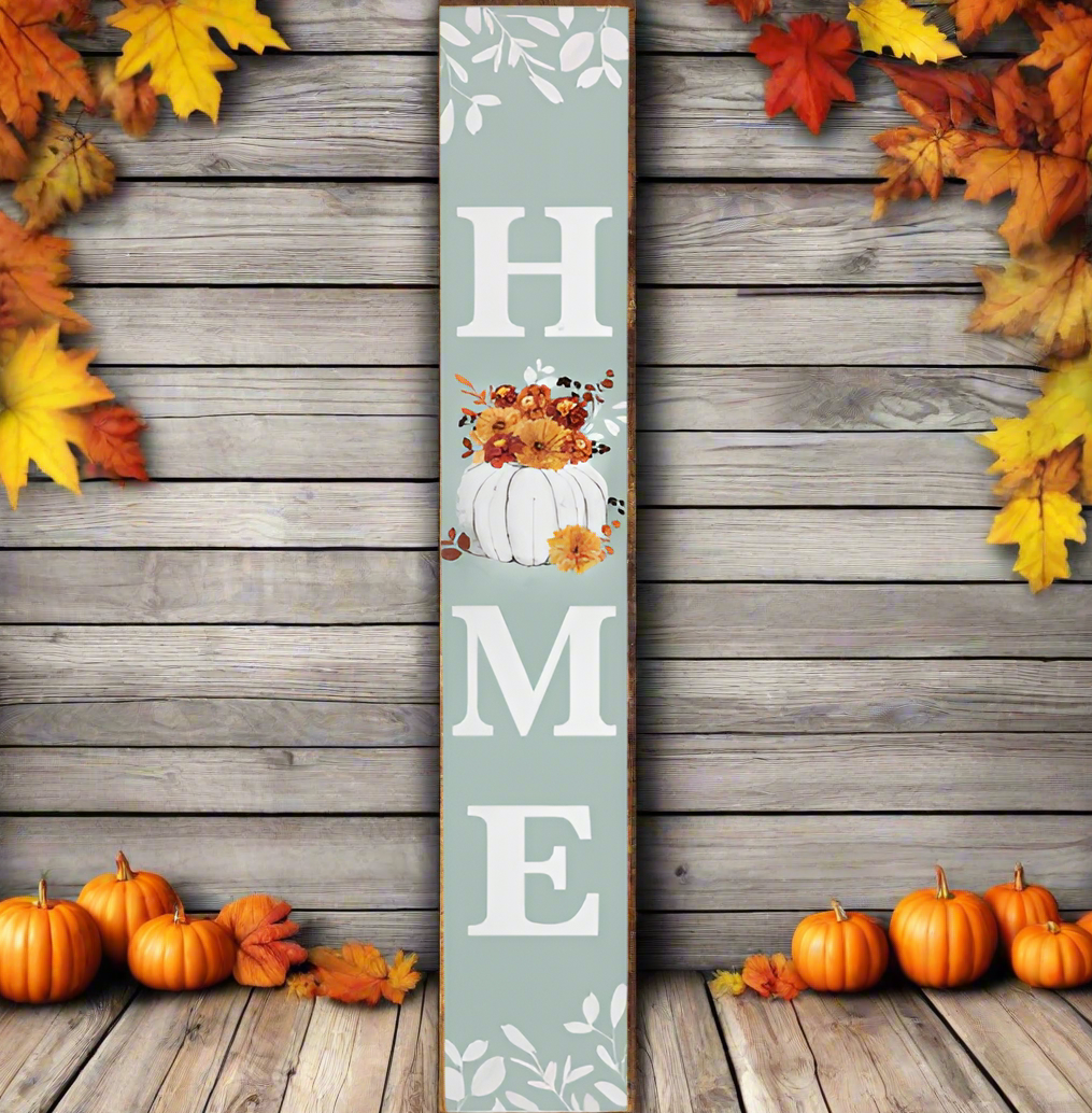 Home Blooming Pumpkin Porch Board