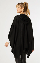 Load image into Gallery viewer, Hooded Kiara Lightweight Wrap/Shawl Black

