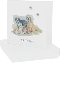 Dog Lover Gift Card with Sterling Silver Earrings