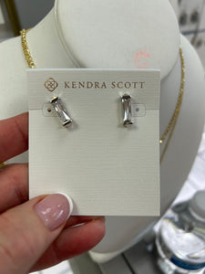 Kendra Scott Fletcher Silver Crystal Studs