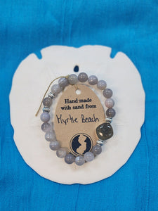 Natural Stone Bracelet with Sand from Myrtle Beach, SC