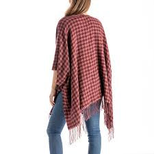Wine Somerset Houndstooth Knit Wrap