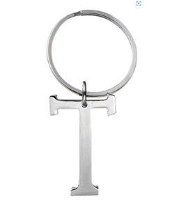 Initial T Keyring- Silver