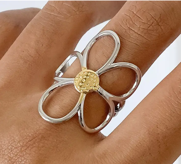Isolde 18K Non-Tarnish Large Floral Ring