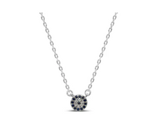 Load image into Gallery viewer, Itty Bitty Pretty - Protection Evil Eye Necklace Silver
