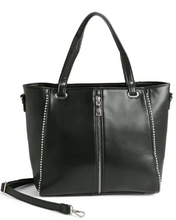 Load image into Gallery viewer, Jenna Studded Tote + Crossbody Black
