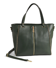 Load image into Gallery viewer, Jenna Studded Tote + Crossbody Pine
