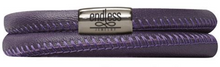 Load image into Gallery viewer, Double Purple Leather Wrap Bracelet
