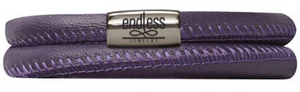 Double Purple Leather Wrap Bracelet