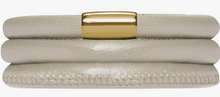 Load image into Gallery viewer, Jennifer Lopez Collection Triple Creme Metallic Leather Bracelet
