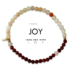 Joy Pink Adventurine/Goldstone Morse Code Bracelet