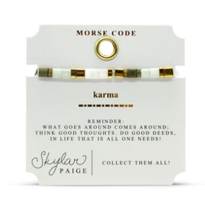 Karma Tila Morse Code Bracelet