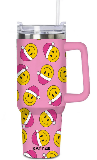 Katydid Santa Smiley Face 40oz Tumbler