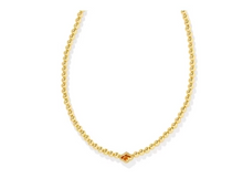 Load image into Gallery viewer, Kendra Scott Abbie Beaded Necklace Gold Marbled Amber Illusion
