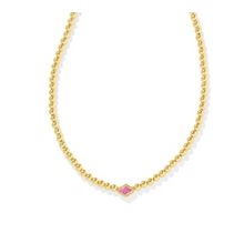 Load image into Gallery viewer, Kendra Scott Abbie Beaded Necklace Gold in Azalea Illusion
