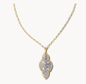 Kendra Scott Abbie Long Pendant Necklace Gold Rhodium Mix