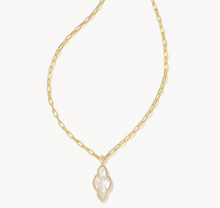 Load image into Gallery viewer, Kendra Scott Abbie Pave Frame Long Necklace Ivory Mother of Pearl
