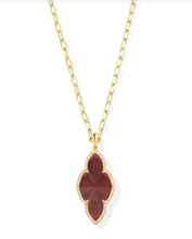 Load image into Gallery viewer, Kendra Scott Abbie Pave Long Necklace Cranberry Illusion Gold
