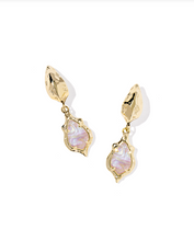 Load image into Gallery viewer, Kendra Scott Adriana Scallop Framed Huggie Earrings Light Pink Iridescent Abalone
