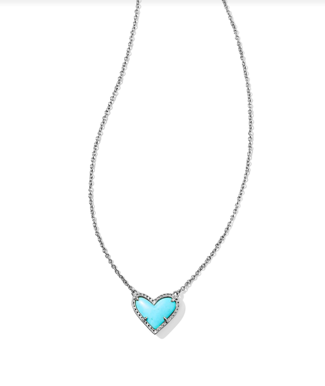 Kendra Scott Ari Heart Turquoise Magnesite Silver