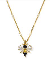 Load image into Gallery viewer, Kendra Scott Bee Short Pendant Necklace Black Yellow Mix
