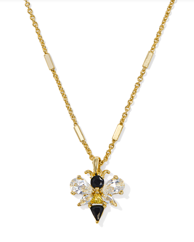 Kendra Scott Bee Short Pendant Necklace Black Yellow Mix