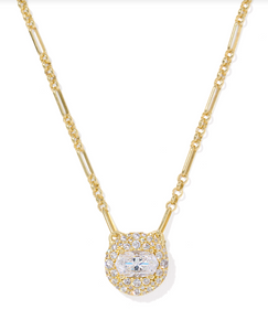 Kendra Scott Bella Short Pendant Necklace White CZ