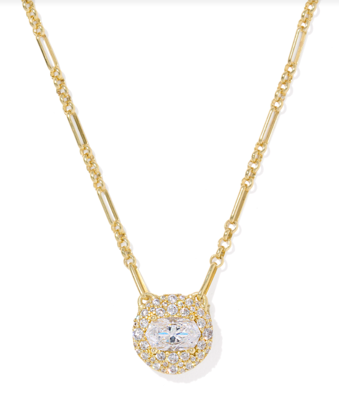 Kendra Scott Bella Short Pendant Necklace White CZ