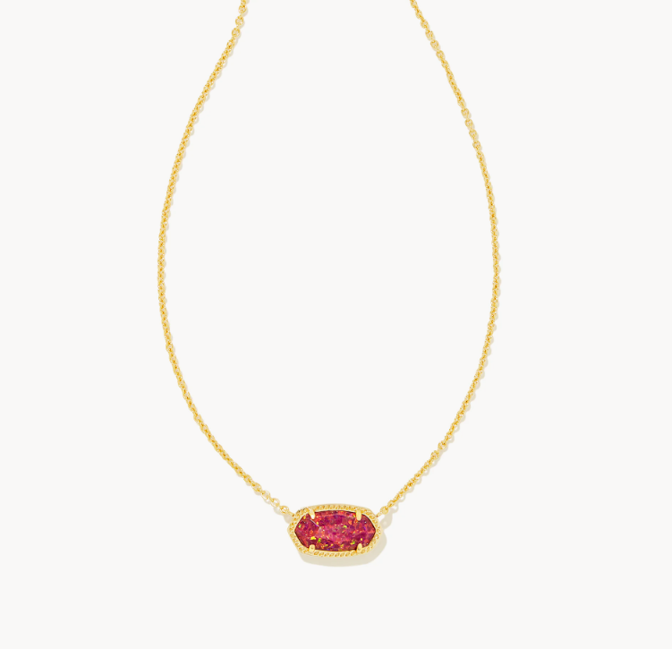 Kendra Scott Gold Elisa Necklace In Berry Kyocera Opal
