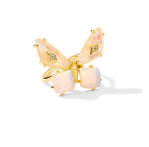 Kendra Scott Bianca Butterfly Cocktail Ring Gold Iridescent White Mix