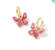 Load image into Gallery viewer, Kendra Scott Bianca Butterfly Huggie Earrings Gold Pink Mix
