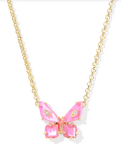 Load image into Gallery viewer, Kendra Scott Bianca Butterfly Pendant Necklace Gold Pink Mix
