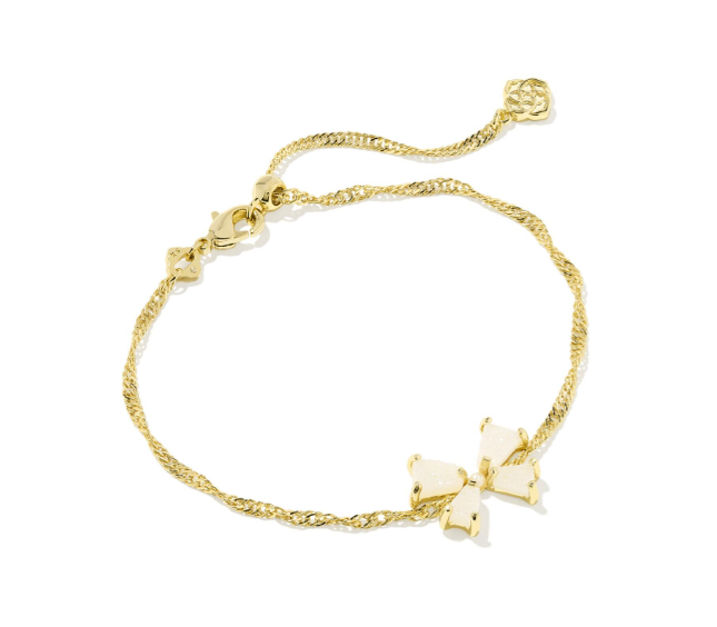 Kendra Scott Blair Bow Chain Bracelet Iridescent Drusy